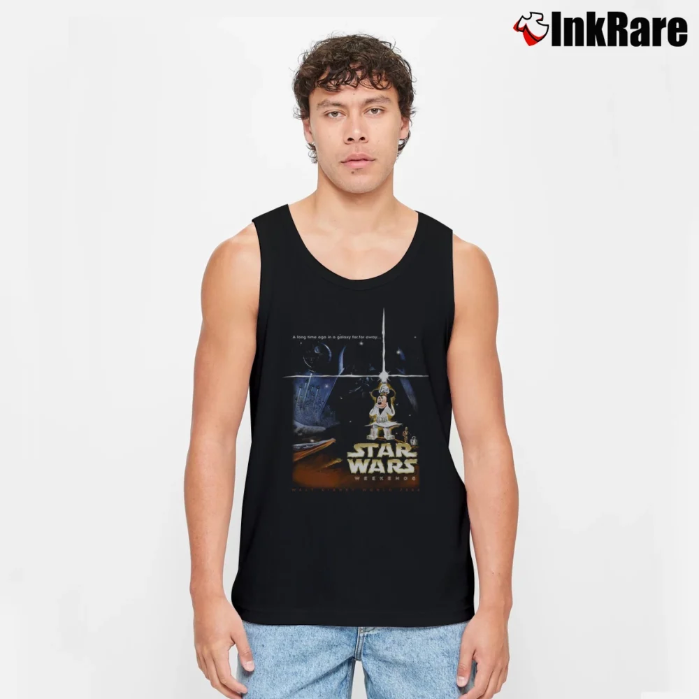 Men’s 2004 Star Wars Weekends R2D2 C3PO Disney World Tank Top in black | Breathable, Active-Friendly Design