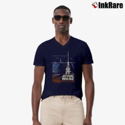 Men’s 2004 Star Wars Weekends R2D2 C3PO Disney World V-Neck Tee in navy | Sharp, Breathable, Everyday Staple