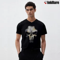 Men’s 2004 The Punisher Black Graphic Marvel V-Neck Tee in black | Sharp, Breathable, Everyday Staple