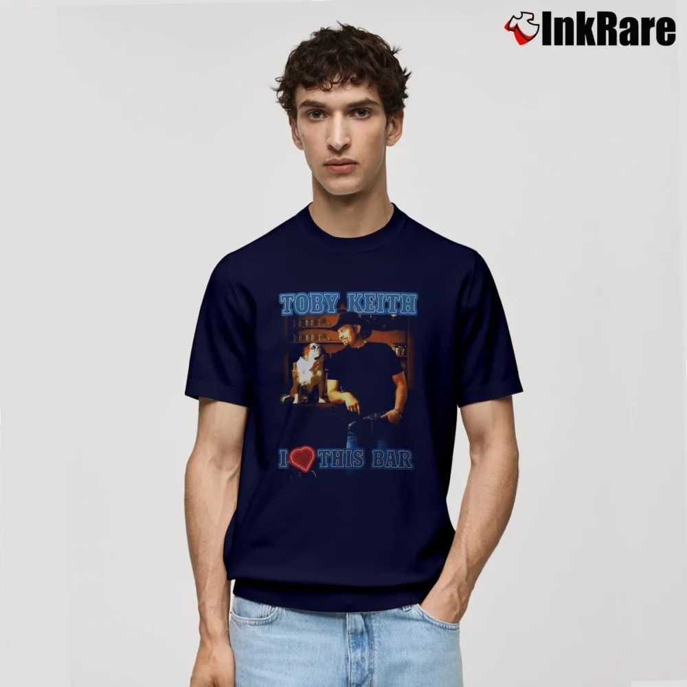 Men’s 2004 Toby Keith I Love This Bar Country Music Classic T-Shirt in navy | Soft, Breathable Everyday Wear