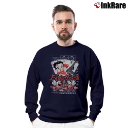 Men’s 2005 Betty Boop Lady Luck Vintage Graphic Crewneck Sweatshirt in navy | Cozy Fabric, Clean Style