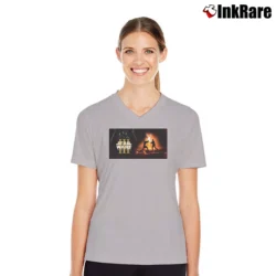 Women’s 2005 Star Wars Revenge Of The Sith Rare Promo V-Neck Tee in sport grey | Chic Neckline, Soft Texture