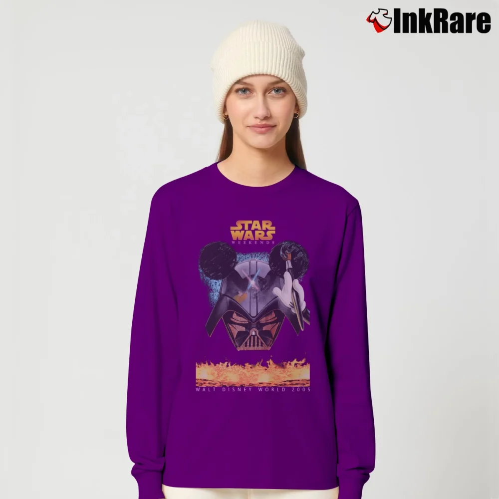 Women’s 2005 Star Wars Weekends Darth Vader Walt Disney Long-Sleeve Top in purple | Sleek, Versatile, All-Season