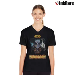 Women’s 2005 Star Wars Weekends Darth Vader Walt Disney V-Neck Tee in black | Chic Neckline, Soft Texture