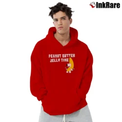 Men’s 2006 Family Guy Peanut Butter Jelly Time Banana Brian Ed Pullover Hoodie in red | Cozy, Durable, Modern Fit