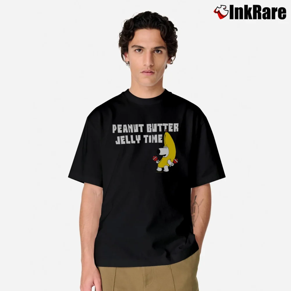 Men’s 2006 Family Guy Peanut Butter Jelly Time Banana Brian Ed Classic T-Shirt in black | Soft, Breathable Everyday Wear