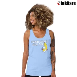 Women’s 2006 Family Guy Peanut Butter Jelly Time Banana Brian Ed Tank Top in light blue | Lightweight, Movement-Friendly
