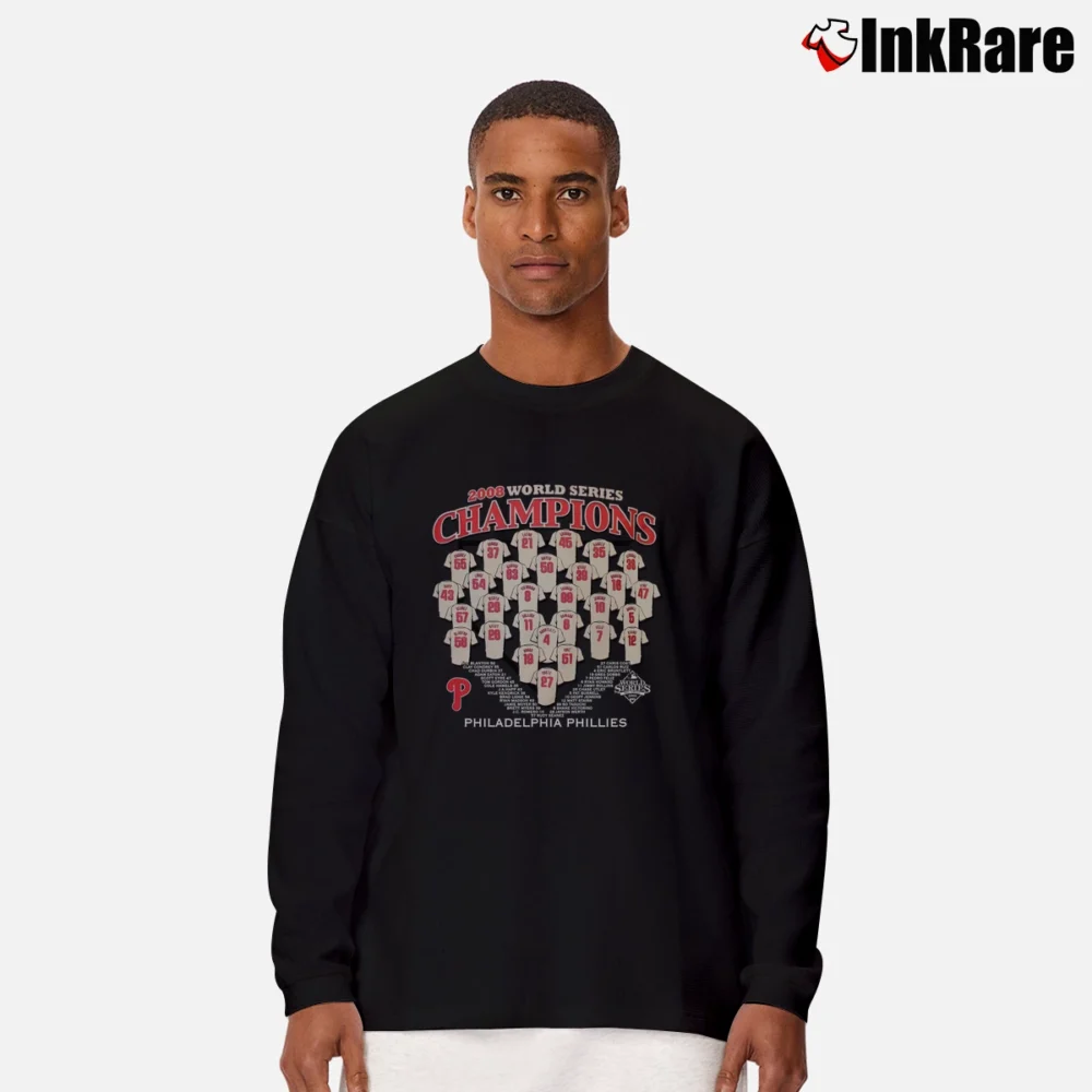 Men’s 2008 Philadelphia Phillies World Series Graphic Long-Sleeve Shirt in black | Sleek, Lightweight, Year-Round Wear