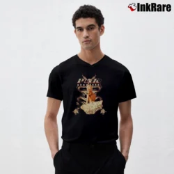Men’s 2009 Pink Funhouse Tour Red Dragon Graphic V-Neck Tee in black | Sharp, Breathable, Everyday Staple
