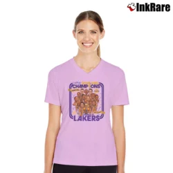 Women’s 2010 Lakers Back2back Champs V-Neck Tee in light pink | Chic Neckline, Soft Texture