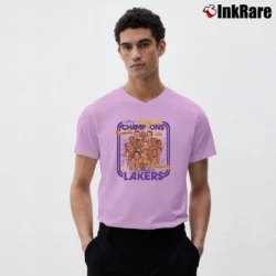 Men’s 2010 Lakers Back2back Champs V-Neck Tee in light pink | Sharp, Breathable, Everyday Staple