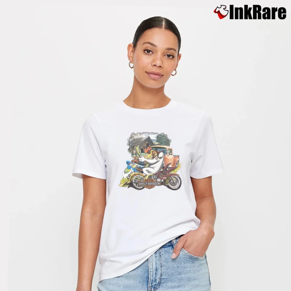 Women’s 2016 Harley Davidson Looney Tunes Miami Florida Signature T-Shirt in white | Soft, Flattering Fit