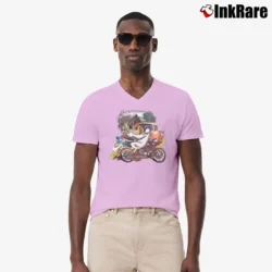Men’s 2016 Harley Davidson Looney Tunes Miami Florida V-Neck Tee in light pink | Sharp, Breathable, Everyday Staple