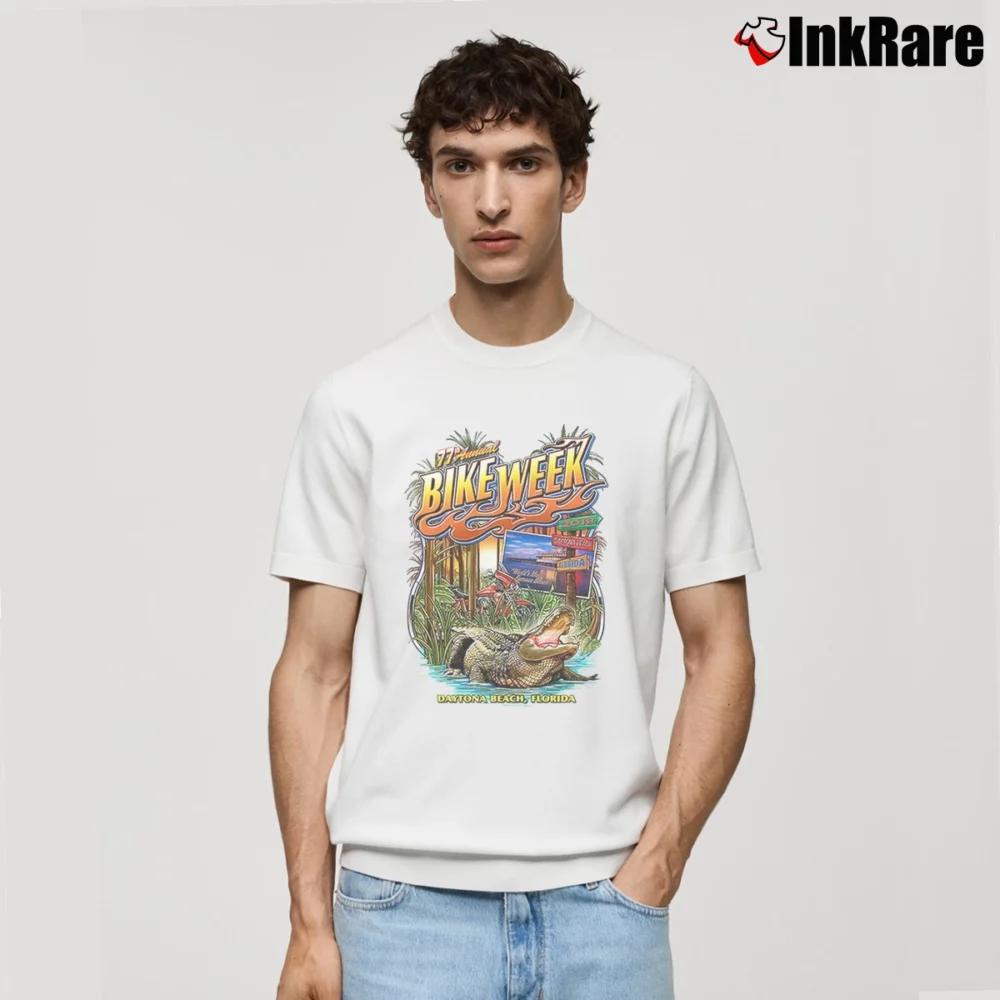 Men’s 2018 Daytona Bike Week Gator Classic T-Shirt in white | Soft, Breathable Everyday Wear