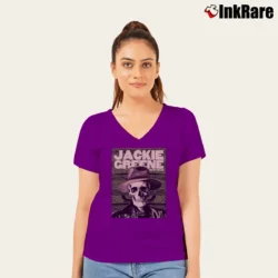 Women’s 2019 Jackie Greene Concert Tour V-Neck Tee in purple | Chic Neckline, Soft Texture