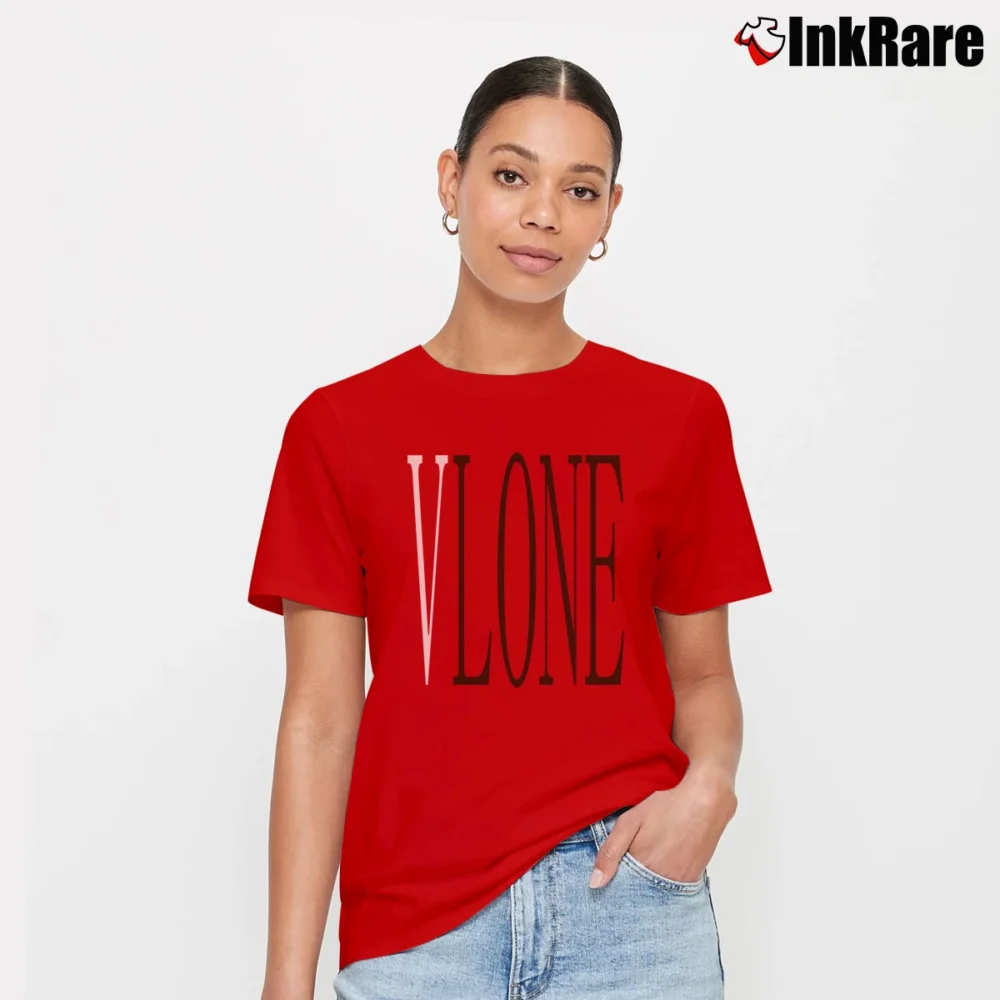 Women’s 2019 Vlone Red Big V Loose Signature T-Shirt in red | Soft, Flattering Fit