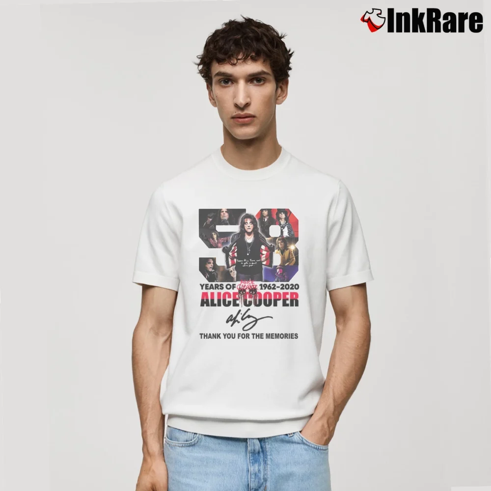 Men’s 2021 Alice Cooper Years Of Memories Tribute Classic T-Shirt in white | Soft, Breathable Everyday Wear