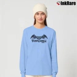 Women’s 2021 Batman Vengeance Logo Blackout Classic Long-Sleeve Top in light blue | Sleek, Versatile, All-Season