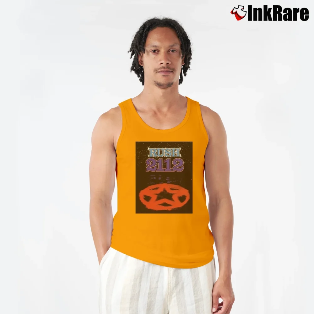 Men’s 2112 Rush Album Cover Tank Top in orange | Breathable, Active-Friendly Design