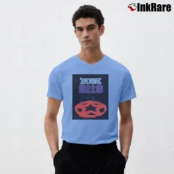 Men’s 2112 Rush Album Cover V-Neck Tee in light blue | Sharp, Breathable, Everyday Staple