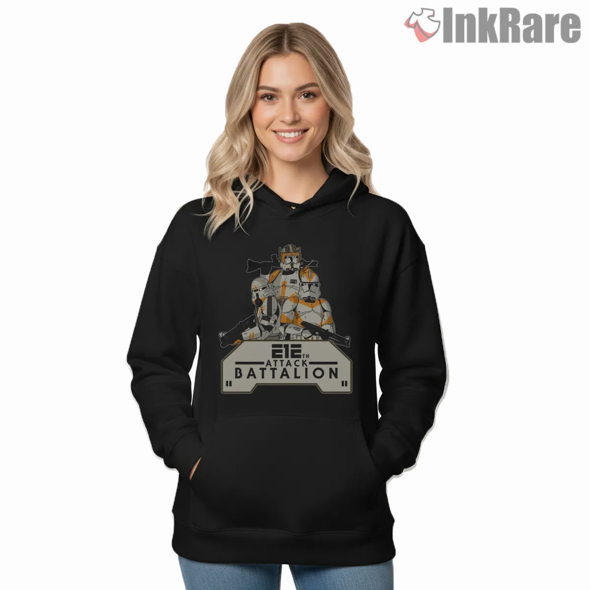 212th Attack Battalion Clone Trooper Badge Hoodie Black 212th Attack Battalion Clone Trooper Badge Shirt on black hoodie for women graphic tee