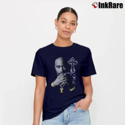 Women’s 2Pac Death Row Heavyweight Tupac Signature T-Shirt in navy | Soft, Flattering Fit