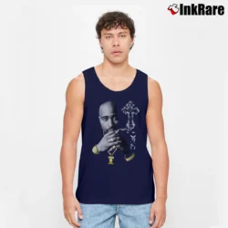 Men’s 2Pac Death Row Heavyweight Tupac Tank Top in navy | Breathable, Active-Friendly Design