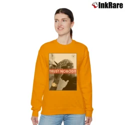 Women’s 2Pac Trust No One Tupac Biggie Relaxed Sweatshirt in orange | Soft, Laid-Back Vibe