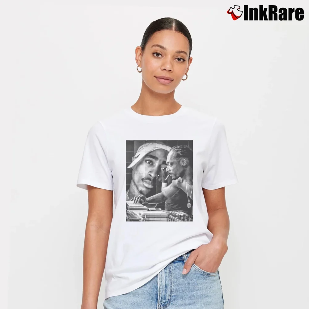 Women’s 2pac Tupac Shakur Snoop Doggy Dogg Signature T-Shirt in white | Soft, Flattering Fit