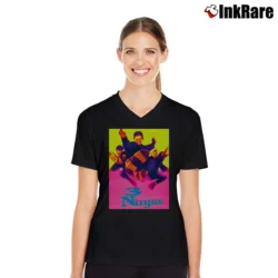 Women’s 3 Ninjas 1992 Poster V-Neck Tee in black | Chic Neckline, Soft Texture