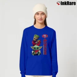 Women’s 49ers Baby Yoda And Groot Star Wars NFL Costume Long-Sleeve Top in royal blue | Sleek, Versatile, All-Season