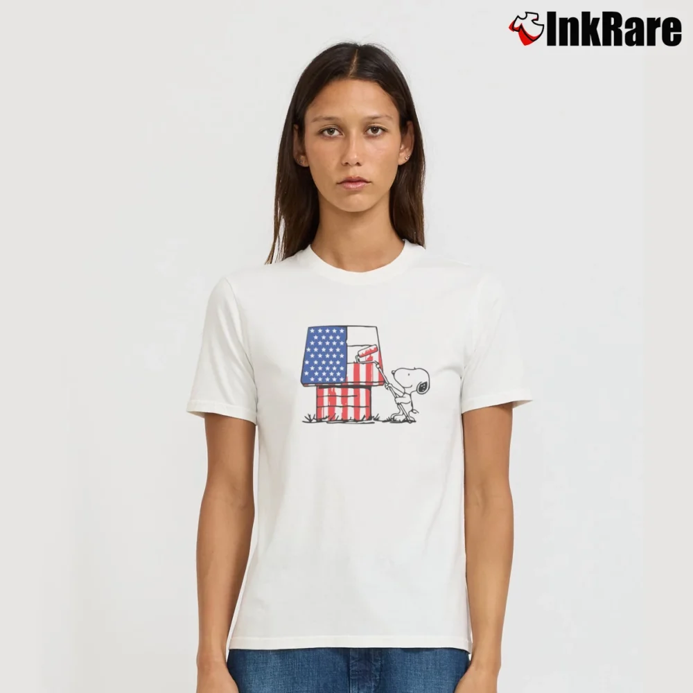 Women’s 4th Of July Snoopy T-Shirt in white | Soft, Flattering Fit