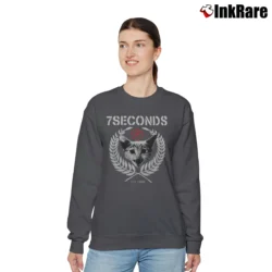 Women’s 7 Seconds Band Rudie Cat Logo Relaxed Sweatshirt in charcoal | Soft, Laid-Back Vibe