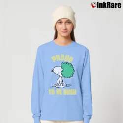 Women’s 70s 80s Snoopy Proud To Be Irish Long-Sleeve Top in light blue | Sleek, Versatile, All-Season