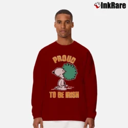 Men’s 70s 80s Snoopy Proud To Be Irish Long-Sleeve Shirt in maroon | Sleek, Lightweight, Year-Round Wear