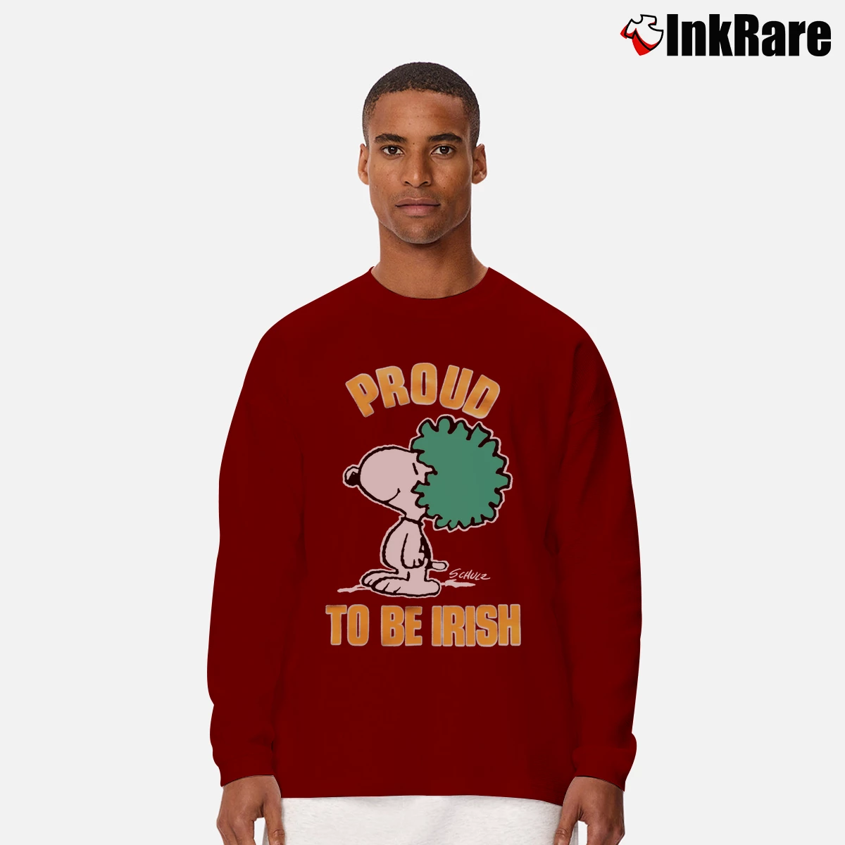 70s 80s Snoopy Proud To Be Irish Men’s Long-Sleeve Tee in maroon – Versatile Layering Men’s 70s 80s Snoopy Proud To Be Irish Long-Sleeve Shirt in maroon | Sleek, Lightweight, Year-Round Wear