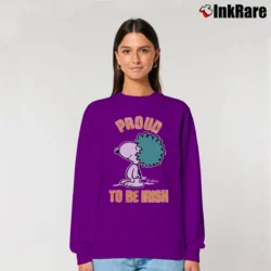 Women’s 70s 80s Snoopy Proud To Be Irish Relaxed Sweatshirt in purple | Soft, Laid-Back Vibe