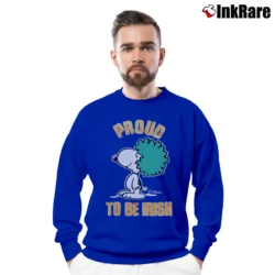 Men’s 70s 80s Snoopy Proud To Be Irish Crewneck Sweatshirt in royal blue | Cozy Fabric, Clean Style