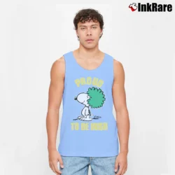 Men’s 70s 80s Snoopy Proud To Be Irish Tank Top in light blue | Breathable, Active-Friendly Design