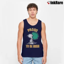 Men’s 70s 80s Snoopy Proud To Be Irish Tank Top in navy | Breathable, Active-Friendly Design