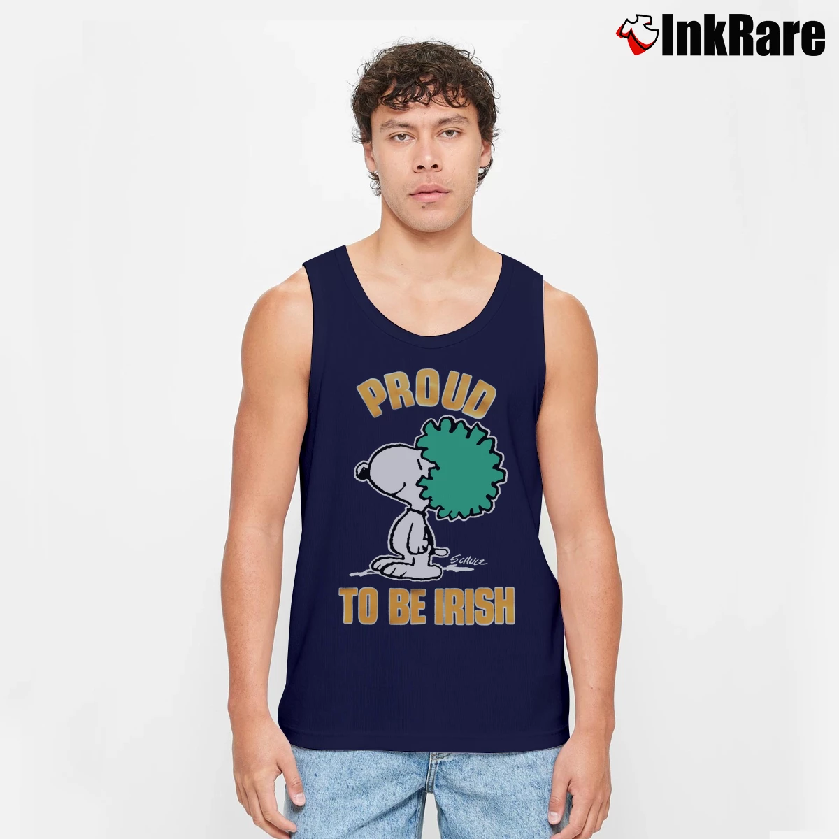 70s 80s Snoopy Proud To Be Irish Men’s Performance Tank in navy – Lightweight Comfort Men’s 70s 80s Snoopy Proud To Be Irish Tank Top in navy | Breathable, Active-Friendly Design
