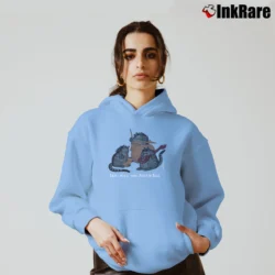 Women’s 70s B Kliban Cat Rock Roll Crazy Cozy Hoodie in light blue | Warm, Structured, Stylish