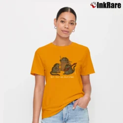 Women’s 70s B Kliban Cat Rock Roll Crazy Signature T-Shirt in orange | Soft, Flattering Fit