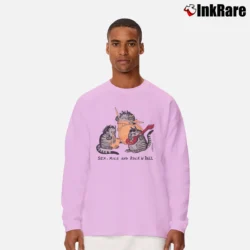 Men’s 70s B Kliban Cat Sex Mice And Rock'N Roll Crazy Long-Sleeve Shirt in light pink | Sleek, Lightweight, Year-Round Wear