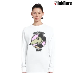 Women’s 70s Belton Rat Mickey Mouse Vintage Long-Sleeve Top in white | Sleek, Versatile, All-Season