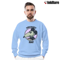 Men’s 70s Belton Rat Mickey Mouse Vintage Crewneck Sweatshirt in light blue | Cozy Fabric, Clean Style