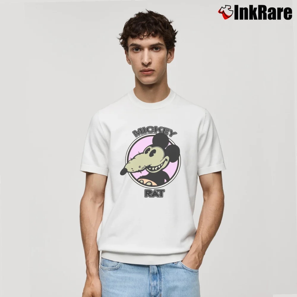 Men’s 70s Belton Rat Mickey Mouse Vintage Classic T-Shirt in white | Soft, Breathable Everyday Wear