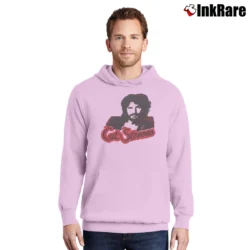 Men’s 70s Cat Stevens Classic Music Pullover Hoodie in light pink | Cozy, Durable, Modern Fit