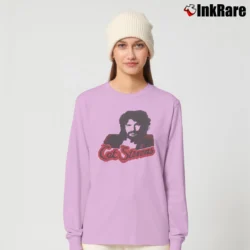 Women’s 70s Cat Stevens Classic Music Long-Sleeve Top in light pink | Sleek, Versatile, All-Season