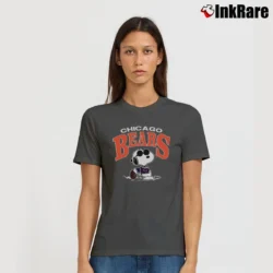 Women’s 70s Chicago Bears Snoopy Football Signature T-Shirt in charcoal | Soft, Flattering Fit